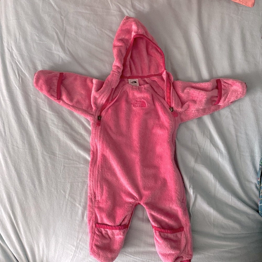 GUC North Face fleece bunting 3-6 mo